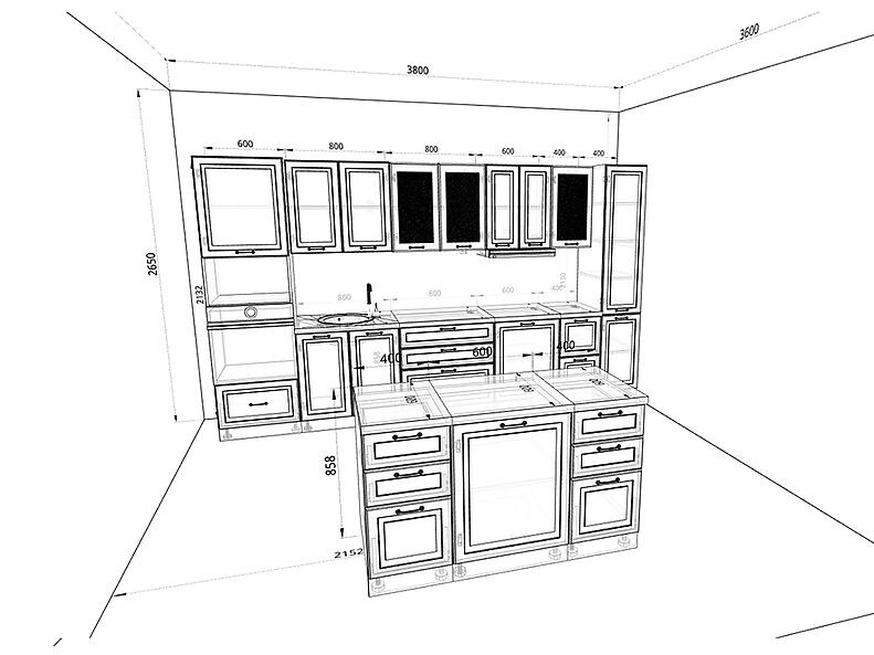 Кухня Ницца Роял 2,9 метра Кухня Ницца Роял 2,9 метра