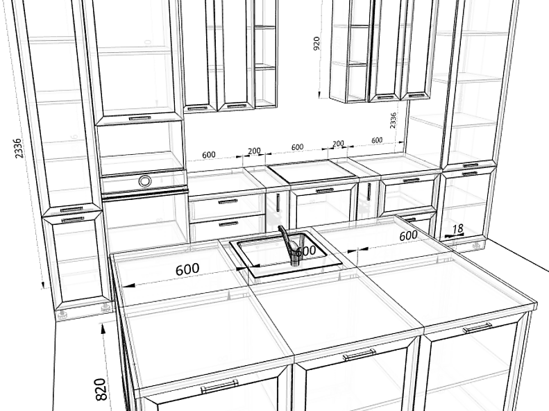 Кухня Глетчер 3,8 метра