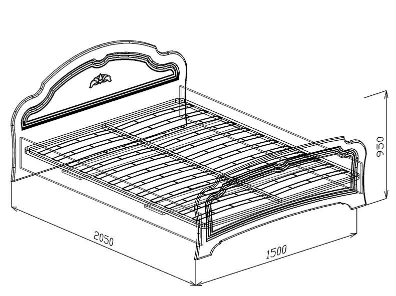Кровать №1 (с ортопедическим основанием) Валенсия (Союз) 150 см