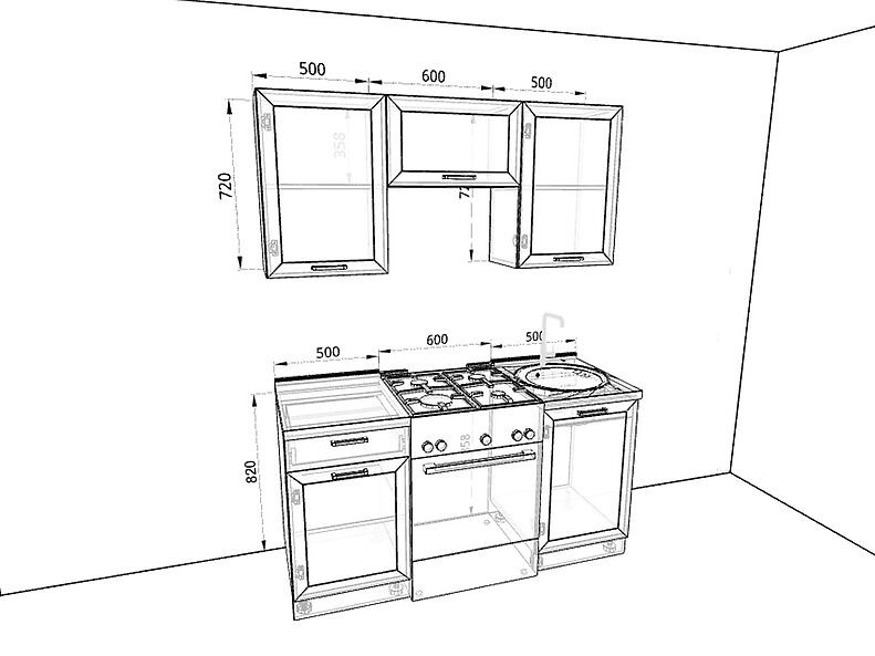 Кухня Глетчер 1,6 метра