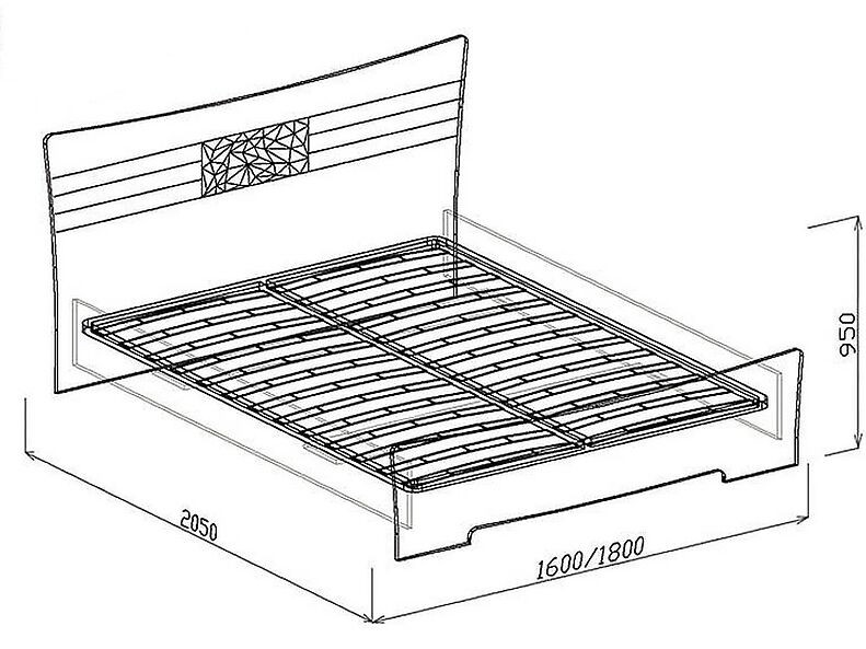 Кровать №1 (с основанием, без матр.) Роберта 180 см Кровать №1 (с основанием, без матр.) Роберта 180 см