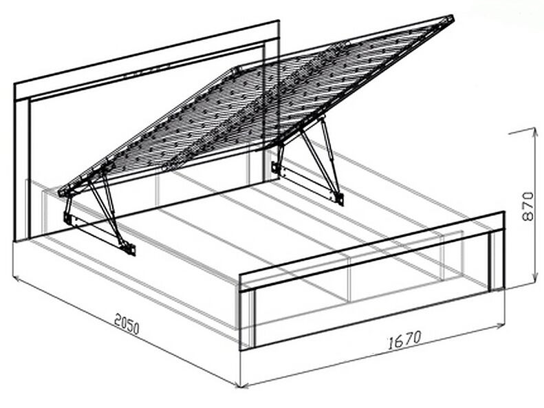 Кровать №1 (с ортопедическим основанием с подъемником) Токио 167 см