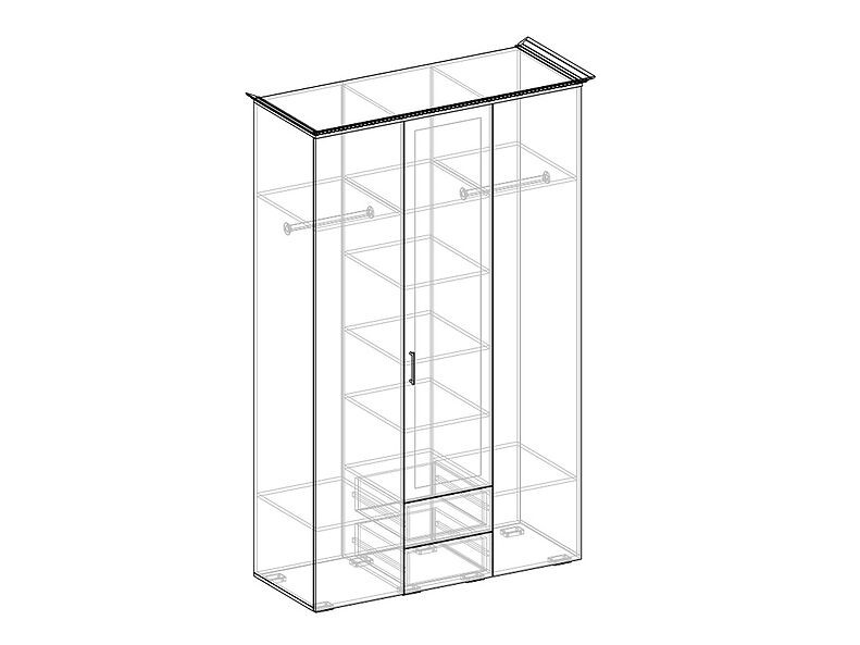 Шкаф 3 створчатый Афина 135 см