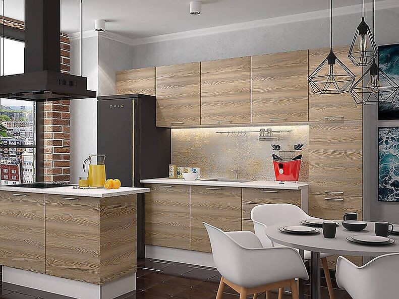 Кухня Оптима — длина 2,9 м ширина 1,8 м Кухня Оптима — длина 2,9 м ширина 1,8 м