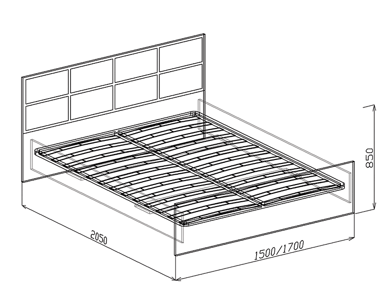 Кровать №1 (с ортопедическим основанием) Палермо (СМ) 170 см