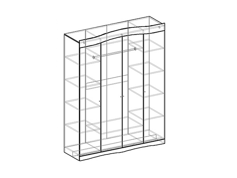 Шкаф 4х створчатый Шарлота 170 см