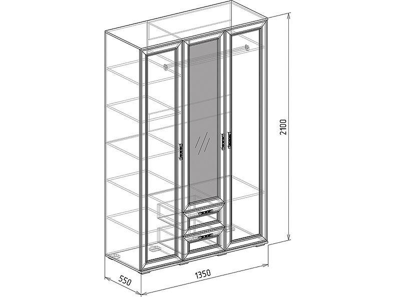 Модуль № 25 Шкаф 3х  550 Корвет
