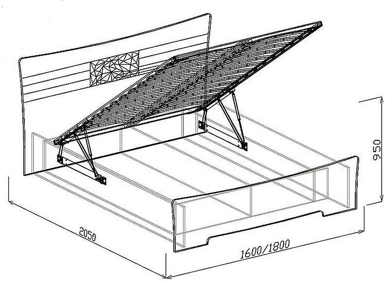 Кровать №1 (подъемная с основанием, без матр.) Роберта 180 см