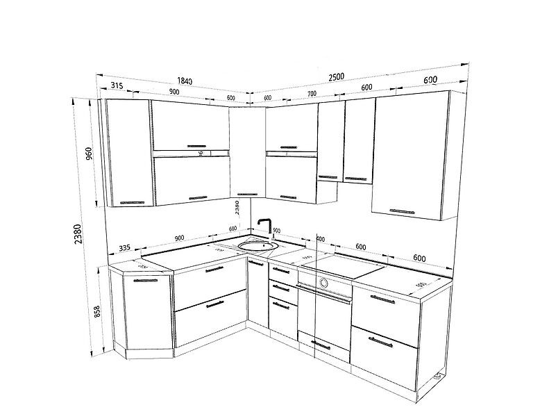 Кухня Шанталь 2,5 метра