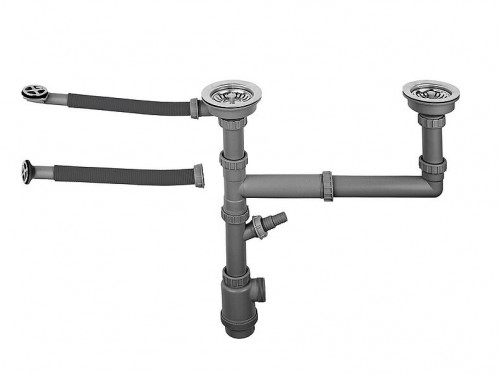 Выпуск большой двойной с переливом в комплекте с сифоном S801 G Выпуск большой двойной с переливом в комплекте с сифоном S801 G
