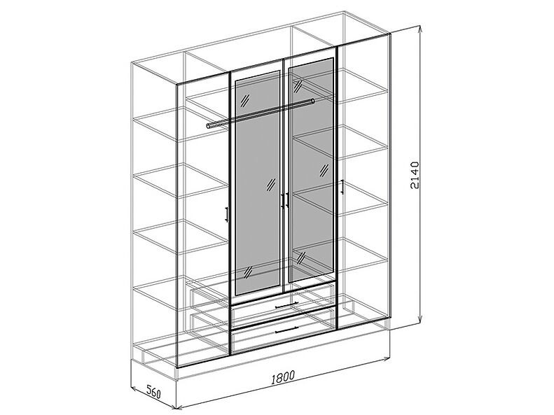 Шкаф 4-х створчатый Токио 180 см Шкаф 4-х створчатый Токио 180 см