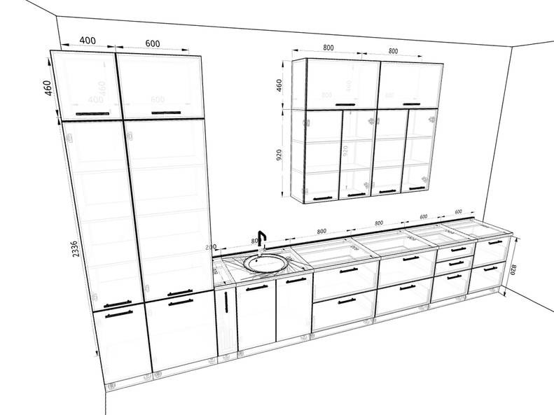 Кухня Сиэль — длина 4,8 м Кухня Сиэль — длина 4,8 м