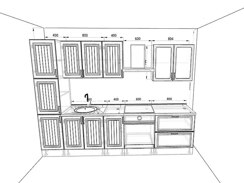 Кухня Принцесса — длина 3,1 м
