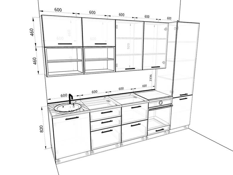 Кухня Сиэль — длина 3 м