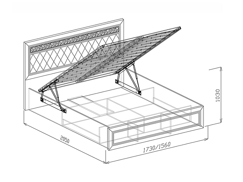 Кровать №1 подъёмная (с основанием) Флоренция 156 см Кровать №1 подъёмная (с основанием) Флоренция 156 см