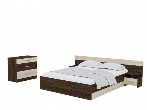 Комплект Леси, кровать, прикроватные тумбы и комод Леси 164 см