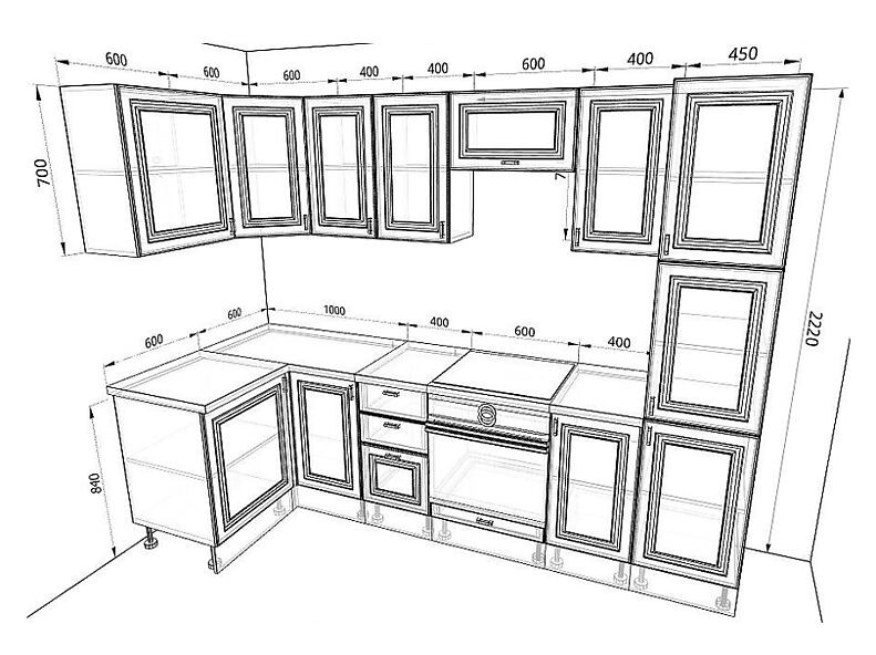 Кухня Ева — длина 2,9 м ширина 2,4 м