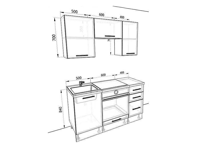 Кухня Оптима — длина 1,5 м