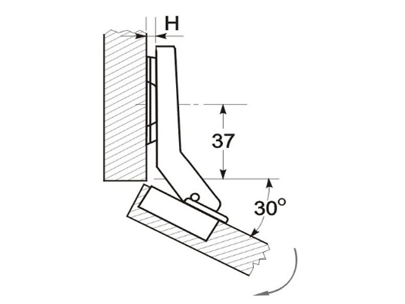 Петля с доводчиком 30 град Петля с доводчиком 30 град