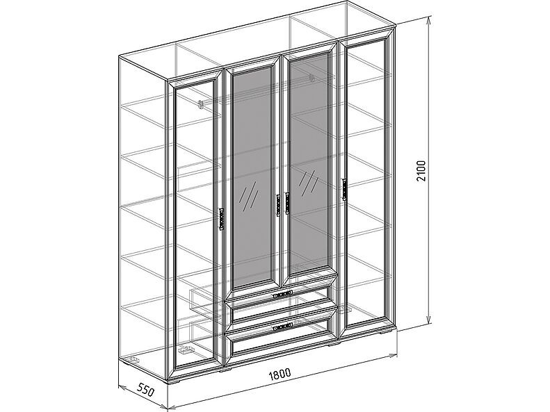 Модуль № 26 Шкаф 4х 550 Корвет