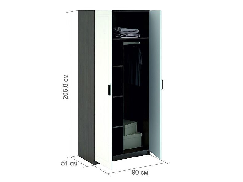 ШК-902 (шкаф 2-х створчатый универсальный) Прага 90 см ШК-902 (шкаф 2-х створчатый универсальный) Прага 90 см