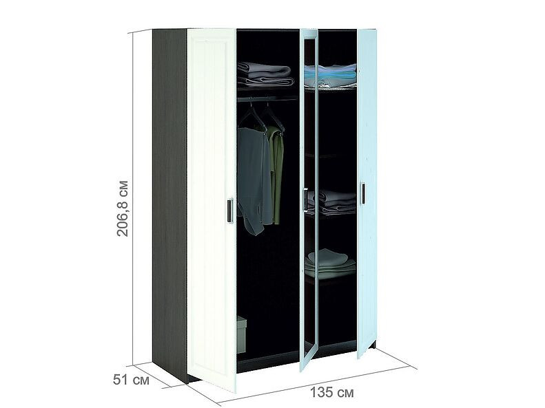 ШК-903 (шкаф 3-х створчатый) Прага 135 см