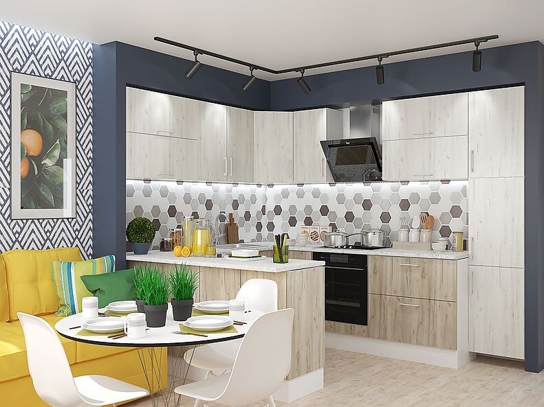 Кухня Европа — длина 3,5 м ширина 1,6 м