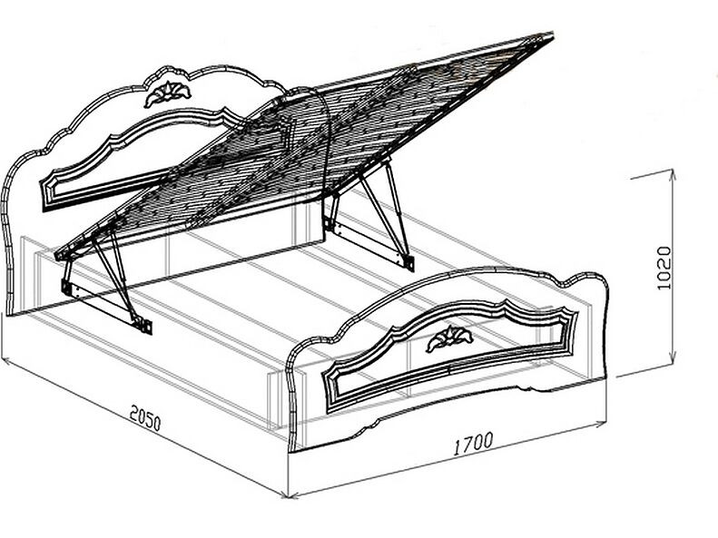 Кровать №1 с подъёмником (с ортопедическим основанием) Корона 170 см Кровать №1 с подъёмником (с ортопедическим основанием) Корона 170 см
