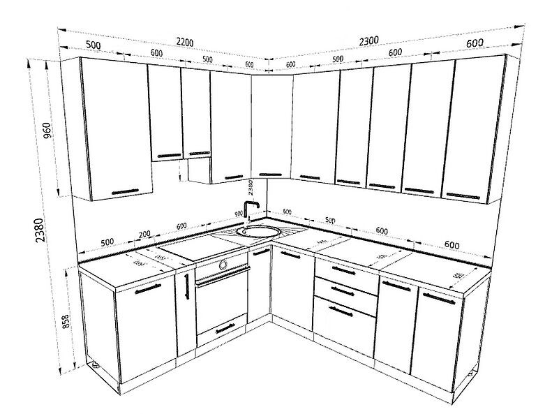 Кухня Шанталь 2,3 метра