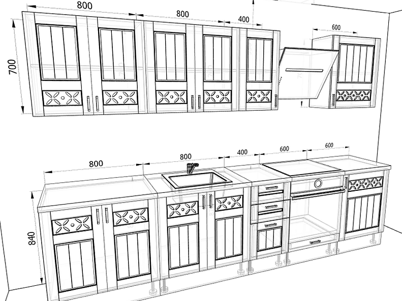 Кухня Камелия — длина 2,8 м