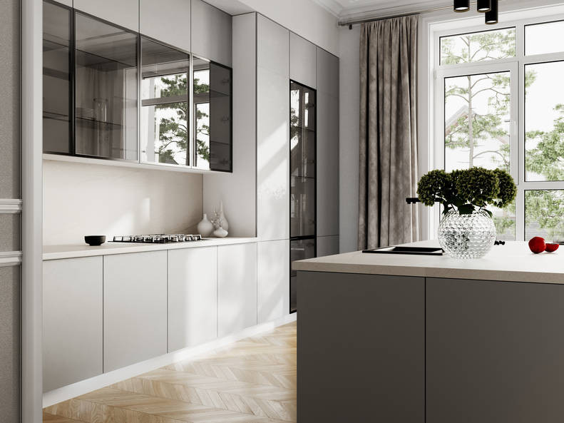 Кухня Эстетик — длина 4,8 м ширина 1,2 м Кухня Эстетик — длина 4,8 м ширина 1,2 м