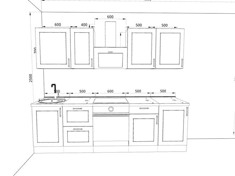 Кухня Модерн — длина 2,2 м