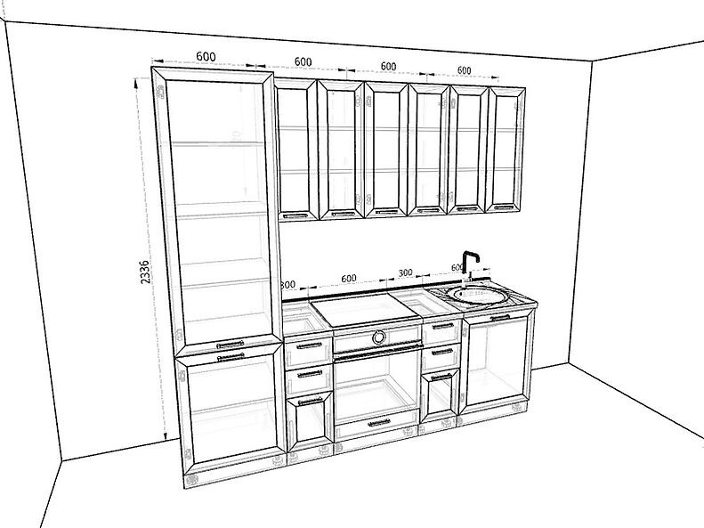 Кухня Глетчер 2,4 метра Кухня Глетчер 2,4 метра