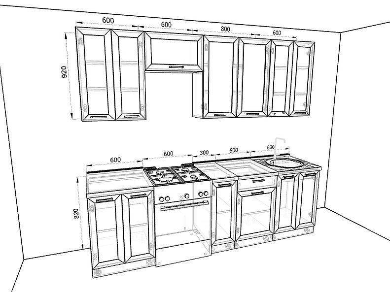 Кухня Глетчер 2,6 метра Кухня Глетчер 2,6 метра