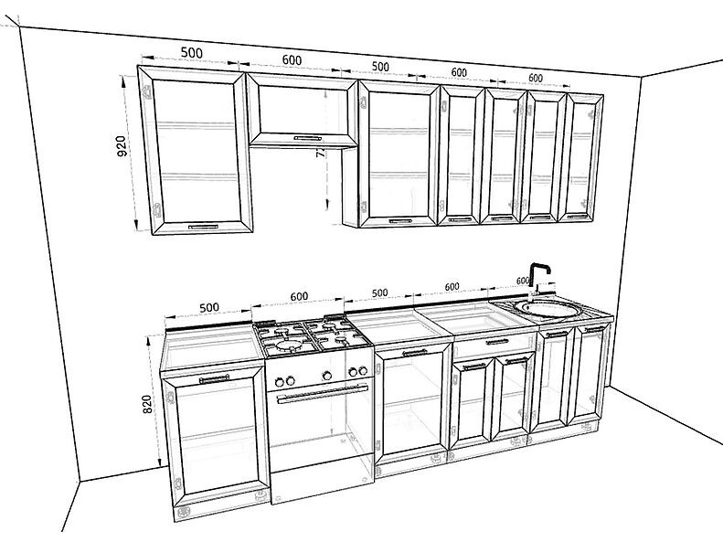 Кухня Глетчер 2,8 метра Кухня Глетчер 2,8 метра