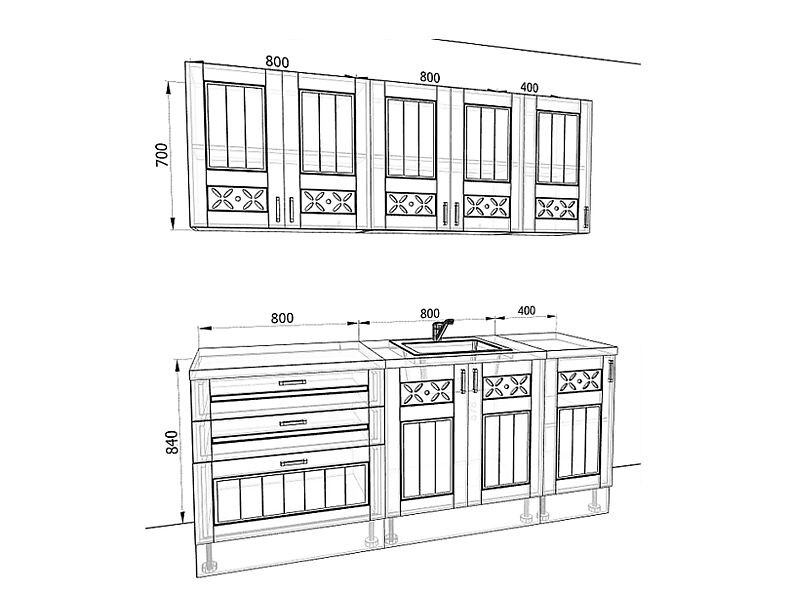 Кухня Камелия — длина 2 м