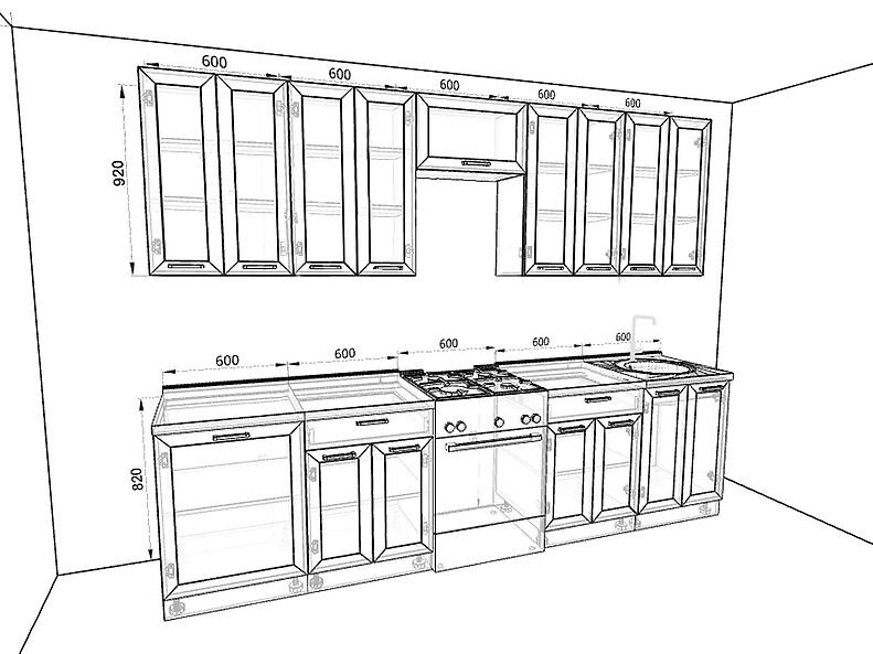 Кухня Глетчер 3,0 метра