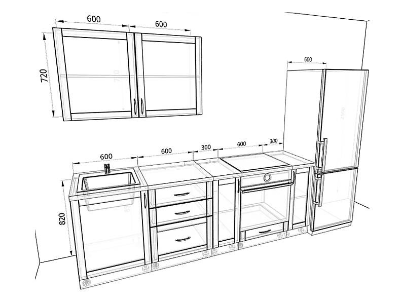 Кухня Базис Nicole-Wood — длина 2,4 м Кухня Базис Nicole-Wood — длина 2,4 м