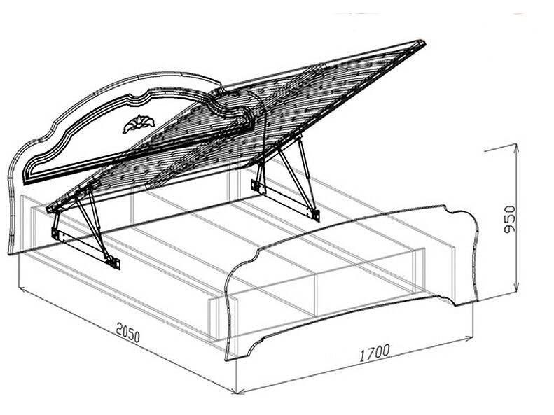 Кровать №1 с подъёмником (с ортопедическим основанием) Валенсия (Союз) 170 см Кровать №1 с подъёмником (с ортопедическим основанием) Валенсия (Союз) 170 см