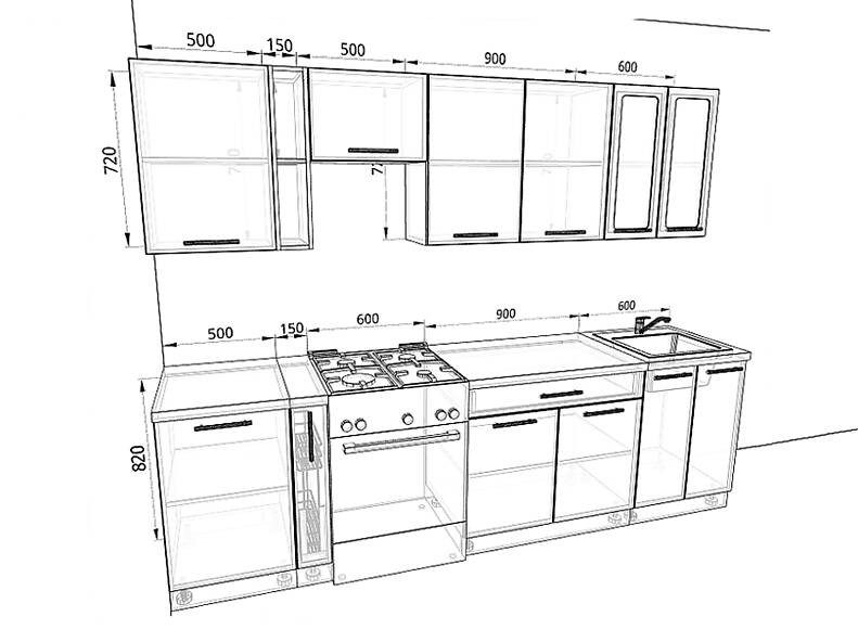 Кухня Базис 2,7 метра Кухня Базис 2,7 метра