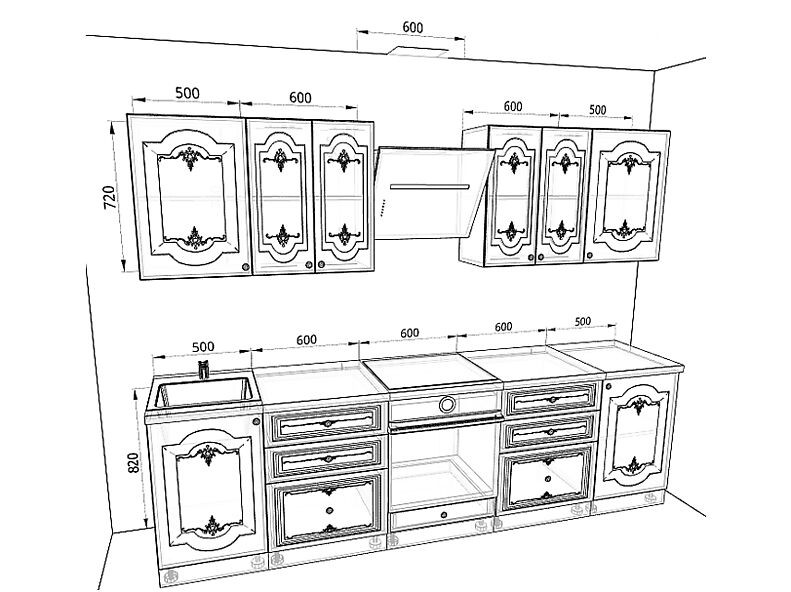 Кухня Шарлиз 2,8 метра Кухня Шарлиз 2,8 метра