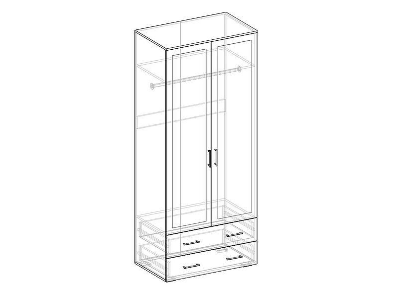 Шкаф 2х створчатый с ящиками Афина 90 см Шкаф 2х створчатый с ящиками Афина 90 см