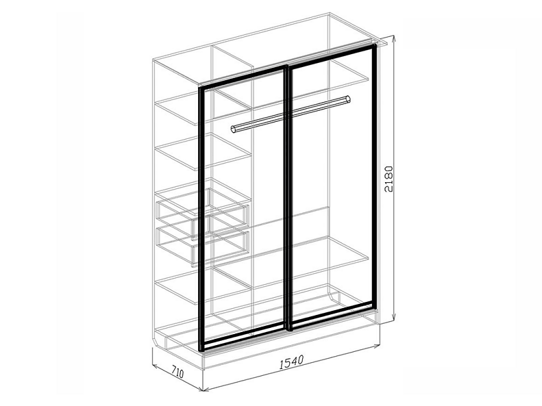 Шкаф 2х купе (зеркало+пастель мокко) Роберта 154 см Шкаф 2х купе (зеркало+пастель мокко) Роберта 154 см