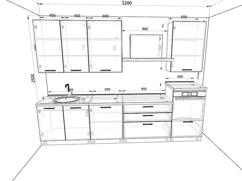 Кухня Базис 3,0 метра Кухня Базис 3,0 метра