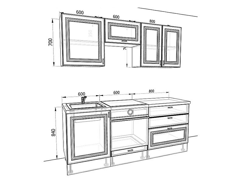 Кухня Ева — длина 2 м