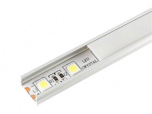 Профиль алюминиевый 15х6мм L-2м, накладной с заглушками и крепежом Профиль алюминиевый 15х6мм L-2м, накладной с заглушками и крепежом