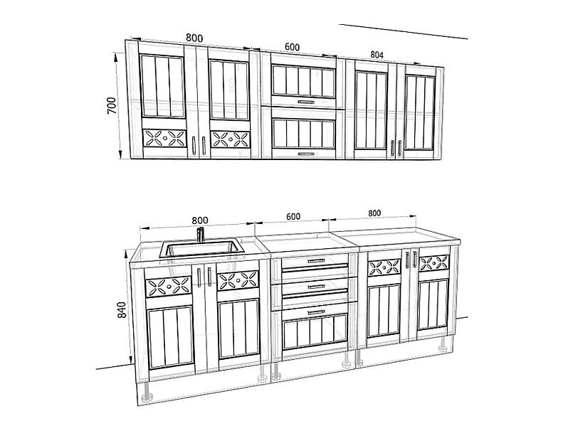 Кухня Камелия — длина 2,2 м
