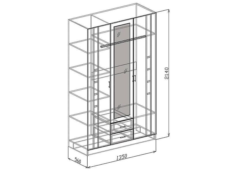 Шкаф 3-х створчатый Палермо (СМ) 135 см Шкаф 3-х створчатый Палермо (СМ) 135 см
