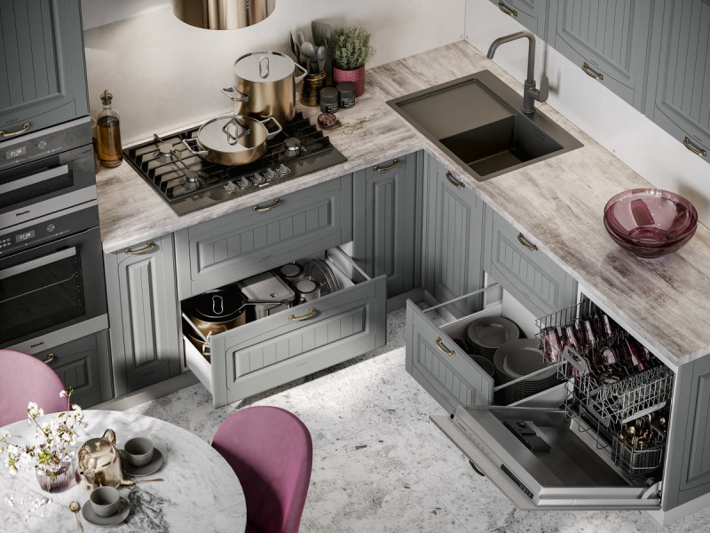 Кухня Кантри Прованс - длина 3,2 м, ширина 2 м