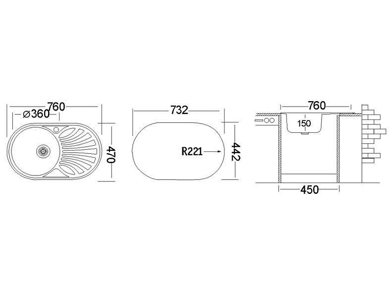 Мойка врезная Фаворит FAD760.470 -GT6K 1R Мойка врезная Фаворит FAD760.470 -GT6K 1R